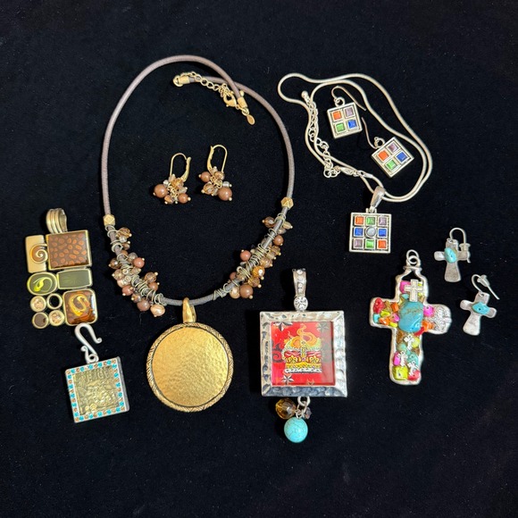 Premier Designs Jewelry - Vintage & Retired Premier Designs Jewelry Lot Boho Southwestern Mixed Media 9pc